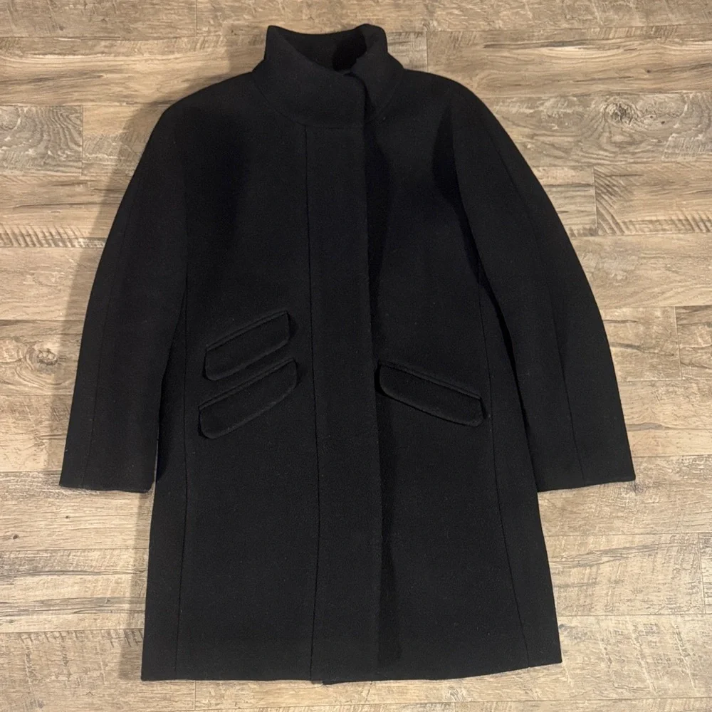 J. Crew “Italian Stadium Cloth Nello Gori” Black Coat - Size 2P